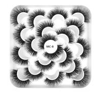 suxuMhao 20 Pairs Faux Mink Lashes Natural Look False Eyelashes 8D Volume False Eyelashes MC-8