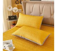suxuMhao 2Pcs Cool Silk Latex mat Solid Color Pillowcase Dream Nights Start with This Comfortable, Breathable Pillowcase 18.9x29.13inch(Yellow)