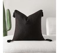suxuMhao 2Pcs Fringe Cushion Pillow case Light Luxury Life, Selected Fabric Pillowcase, Guard Your Sweet Dream 17.72x17.72inch(Black