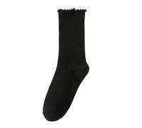 SUXUMHAO 3 pairs of Womens Cotton Socks, Thin Soft Comfort Breathable, Above Ankle Socks for Business, Casual，(Black Q
