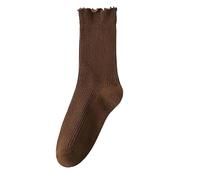 SUXUMHAO 3 pairs of Womens Cotton Socks, Thin Soft Comfort Breathable, Above Ankle Socks for Business, Casual，(Brown Q