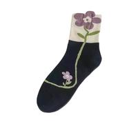 SUXUMHAO 3 pairs Women's Thin Cotton Socks,Soft Cotton Bootie Socks Women Above Ankle Crew Socks (Black) Q