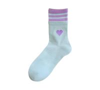SUXUMHAO 3 pairs Women's Thin Cotton Socks,Soft Cotton Bootie Socks Women Above Ankle Crew Socks (Blue) Q