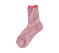 SUXUMHAO 3 pairs Women's Thin Cotton Socks,Soft Cotton Bootie Socks Women Above Ankle Crew Socks (Pink) Q