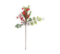 SUXUMHAO 3 Pcs Artificial Pine Needles Branches,Christmas Fake Greenery Pine Picks with Red Berry Stems,Faux Greenery Norfolk Pine Stems Sprigs for DIY Craft Home Decor，I