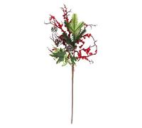 SUXUMHAO 3 Pcs Artificial Pine Needles Branches,Christmas Fake Greenery Pine Picks with Red Berry Stems,Faux Greenery Norfolk Pine Stems Sprigs for DIY Craft Home Decor，K