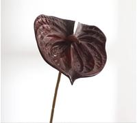 SUXUMHAO 3pcs Anthurium Artificial Flowers, Fake Flowers, Flores Artificiales para, Wedding Decor,Brown