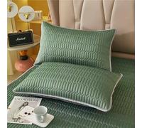 suxuMhao 3Pcs Cool Silk Latex mat Solid Color Pillowcase Dream Nights Start with This Comfortable, Breathable Pillowcase 18.9x29.13inch(Green)