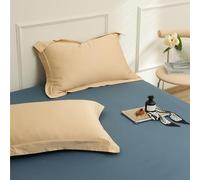 suxuMhao 3Pcs Cotton Pillowcases Classic and Timeless, Pure Color Simple Pillowcase, with Any Bed is Brilliant 18.9x29.13inch(Tawny 3