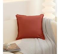 suxuMhao 3Pcs Solid Color Washed Cotton Pillowcase Classic and Timeless, Pure Color Simple Pillowcase, with Any Bed is Brilliant 11.8x19.69inch(Dark Orange