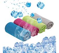 SUXUMHAO 4 Pack Ice Towel for Neck Instant Cooling,Soft Breathable Chilly,40x12 Inches Microfiber Fast Dry Towel for Sports Yoga Running Workout Gym Camping Fitness