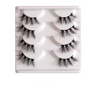 suxuMhao 4 Pairs Fluffy Mink Lashes Natural Look False Eyelashes Volume False Eyelashes Half 03