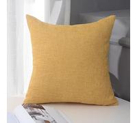 suxuMhao 4Pcs Solid Color Cotton Linen Pillow case Classic and Timeless, Pure Color Simple Pillowcase, with Any Bed is Brilliant 23.62x23.62inch(Yellow