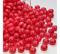 suxuMhao 50Pcs Beads Resin Disc Beads Spacer Beads Abacus Beads Craft Beads for DIY Bracelet Earring Necklace Jewelry Making-Red