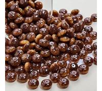 suxuMhao 50Pcs Beads Resin Disc Beads Spacer Beads Abacus Beads Craft Beads for DIY Bracelet Earring Necklace Jewelry Making-Brown