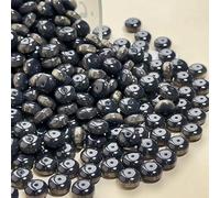suxuMhao 50Pcs Beads Resin Disc Beads Spacer Beads Abacus Beads Craft Beads for DIY Bracelet Earring Necklace Jewelry Making-Black