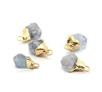 suxuMhao 5Pcs Natural Stone Pendants with Jump Rings Irregular Stone Charms for DIY Earring Necklace Bracelet Jewelry Making-N15
