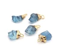 suxuMhao 5Pcs Natural Stone Pendants with Jump Rings Irregular Stone Charms for DIY Earring Necklace Bracelet Jewelry Making-N06