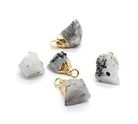 suxuMhao 5Pcs Natural Stone Pendants with Jump Rings Irregular Stone Charms for DIY Earring Necklace Bracelet Jewelry Making-N02