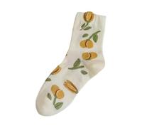 SUXUMHAO 6 pairs Women's Thin Cotton Socks,Soft Cotton Bootie Socks Women Above Ankle Crew Socks (White) Q
