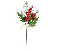 SUXUMHAO 6 Pcs Artificial Pine Needles Branches,Christmas Fake Greenery Pine Picks with Red Berry Stems,Faux Greenery Norfolk Pine Stems Sprigs for DIY Craft Home Decor，H