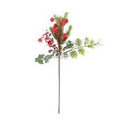 SUXUMHAO 6 Pcs Artificial Pine Needles Branches,Christmas Fake Greenery Pine Picks with Red Berry Stems,Faux Greenery Norfolk Pine Stems Sprigs for DIY Craft Home Decor,I