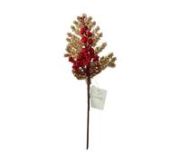 SUXUMHAO 6 Pcs Artificial Pine Needles Branches,Christmas Fake Greenery Pine Picks with Red Berry Stems,Faux Greenery Norfolk Pine Stems Sprigs for DIY Craft Home Decor，D