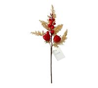 SUXUMHAO 6 Pcs Artificial Pine Needles Branches,Christmas Fake Greenery Pine Picks with Red Berry Stems,Faux Greenery Norfolk Pine Stems Sprigs for DIY Craft Home Decor,A