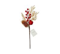 SUXUMHAO 6 Pcs Artificial Pine Needles Branches,Christmas Fake Greenery Pine Picks with Red Berry Stems,Faux Greenery Norfolk Pine Stems Sprigs for DIY Craft Home Decor,C