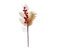 SUXUMHAO 6 Pcs Artificial Pine Needles Branches,Christmas Fake Greenery Pine Picks with Red Berry Stems,Faux Greenery Norfolk Pine Stems Sprigs for DIY Craft Home Decor,B