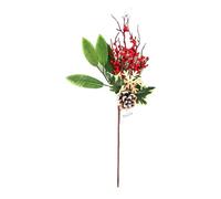 SUXUMHAO 6 Pcs Artificial Pine Needles Branches,Christmas Fake Greenery Pine Picks with Red Berry Stems,Faux Greenery Norfolk Pine Stems Sprigs for DIY Craft Home Decor，L