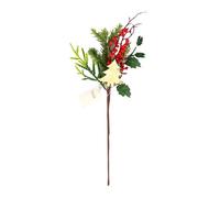 SUXUMHAO 6 Pcs Artificial Pine Needles Branches,Christmas Fake Greenery Pine Picks with Red Berry Stems,Faux Greenery Norfolk Pine Stems Sprigs for DIY Craft Home Decor,J