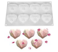 suxuMhao 8 cup Diamond Chocolate Silicone Dessert Mould Mousses Cheesecake Ice Cream Chiffon Cakes Pan Baking Cupcake Mold