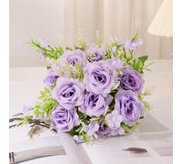 SUXUMHAO Artificial Flowers, 2 Piece Combination (30×18cm, Purple) - Ideal Plastic Flowers for Outdoors & Indoors, Perfect for Wedding, Photography, Home Decoration