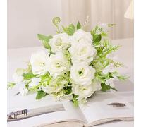 SUXUMHAO Artificial Flowers, 2 Piece Combination (30×18cm, White) - Ideal Plastic Flowers for Outdoors & Indoors, Perfect for Wedding, Photography, Home Decoration