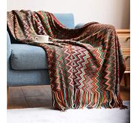 SUXUMHAO Bohemian Style Sofa Throws, Warm Thick Armchair Cover Soft Blanket, Sofa and Living Room Accent Decor,Red(51.18 * 90.55inch)