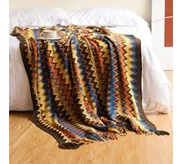 SUXUMHAO Bohemian Style Sofa Throws, Warm Thick Armchair Cover Soft Blanket, Sofa and Living Room Accent Decor,Brown(51.18 * 90.55inch)