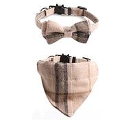 suxuMhao Cats Collar with Buckle Adjustable Safety Soft Collars for Small Dogs or Cats(2pcs,Coffee)