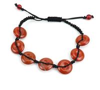 SUXUMHAO Handmade Beaded Bracelet, Suitable for Men and Women, Colored Natural Stone Safety Buckle Bracelet, Handwoven Safety Buckle Bracelet (Red)