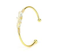 SUXUMHAO Handmade Beaded Bracelet, Suitable for Men and Women, Natural Raw Stone Crystal Wrapped Wire Metal Bracelet (Light Blue)