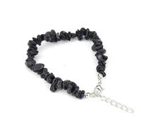SUXUMHAO Handmade Beaded Bracelet, Suitable for Men and Women, Vintage Natural Stone Crystal Adjustable Bracelet (Black)