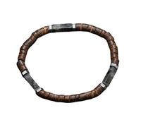 SUXUMHAO Handmade Coconut Shell Beads Bracelet for Stacking, Handmade Braided Woven Adjustable Bracelet for Women Men-R