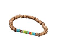 SUXUMHAO Handmade Wooded Wood Beads Boho Vintage Stretch Bracelet, Healing Protection Balance Bracelet for Women Men-Style O