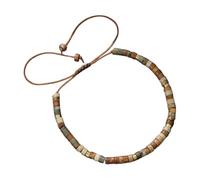 SUXUMHAO Handmade Wooded Wood Beads Boho Vintage Stretch Bracelet, Healing Protection Balance Bracelet for Women Men-Style E