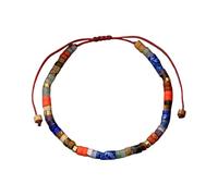 SUXUMHAO Handmade Wooded Wood Beads Boho Vintage Stretch Bracelet, Healing Protection Balance Bracelet for Women Men-Style C