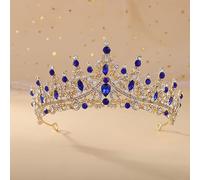 SUXUMHAO Headbands 1 Piece - Crystal Crown Hair Accessory, Elegant Headwear for Special Occasions & Daily Styling, Chic Hair Decoration（Blue） 07