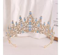 SUXUMHAO Headbands 1 Piece - Crystal Crown Hair Accessory, Elegant Headwear for Special Occasions & Daily Styling, Chic Hair Decoration（Blue） 08