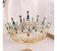 SUXUMHAO Headbands 1 Piece - Crystal Crown Hair Accessory for Brides, Elegant Headwear for Wedding & Special Occasions, Chic Bridal Hair Decoration（Green） 010