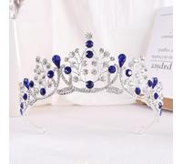 SUXUMHAO Headbands 1 Piece - Crystal Crown Hair Accessory for Brides, Elegant Headwear for Wedding & Special Occasions, Chic Bridal Hair Decoration（Blue） 012