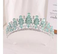 SUXUMHAO Headbands 1 Piece - Crystal Crown Hair Accessory for Brides, Elegant Headwear for Wedding & Special Occasions, Chic Bridal Hair Decoration（Green） 06